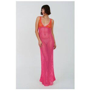 pītusa Crochet Colorblock Siren Dress in Petite